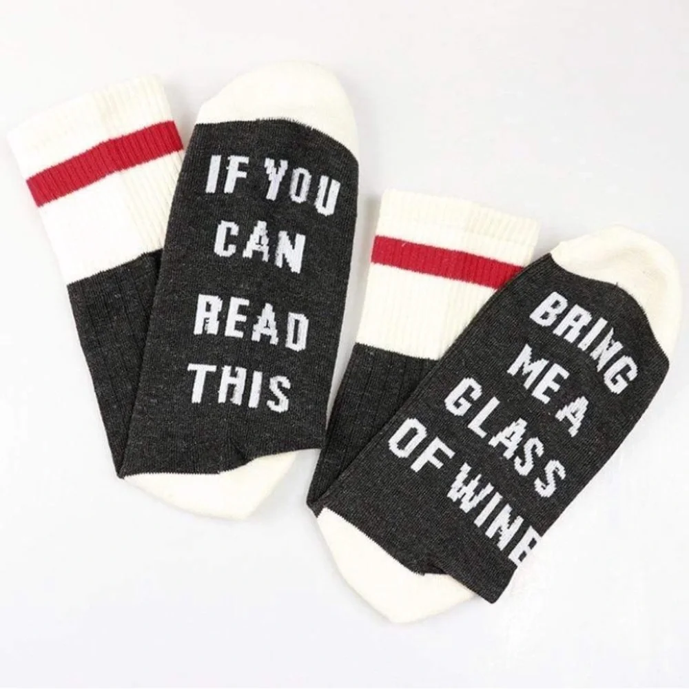 Wine Socks - If You can read this Bring Me a Glass of Wine
